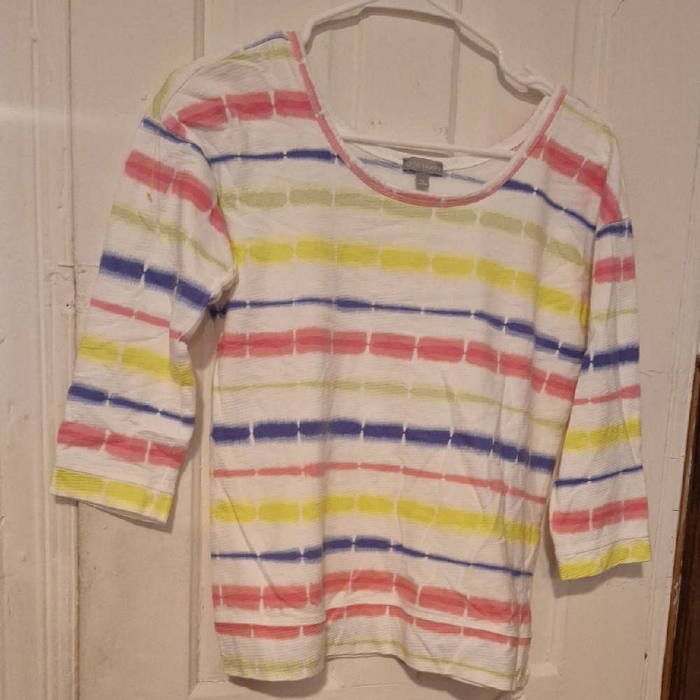 Talbots Kids Long Sleeve Striped Tee - Pink, Blue, Yellow